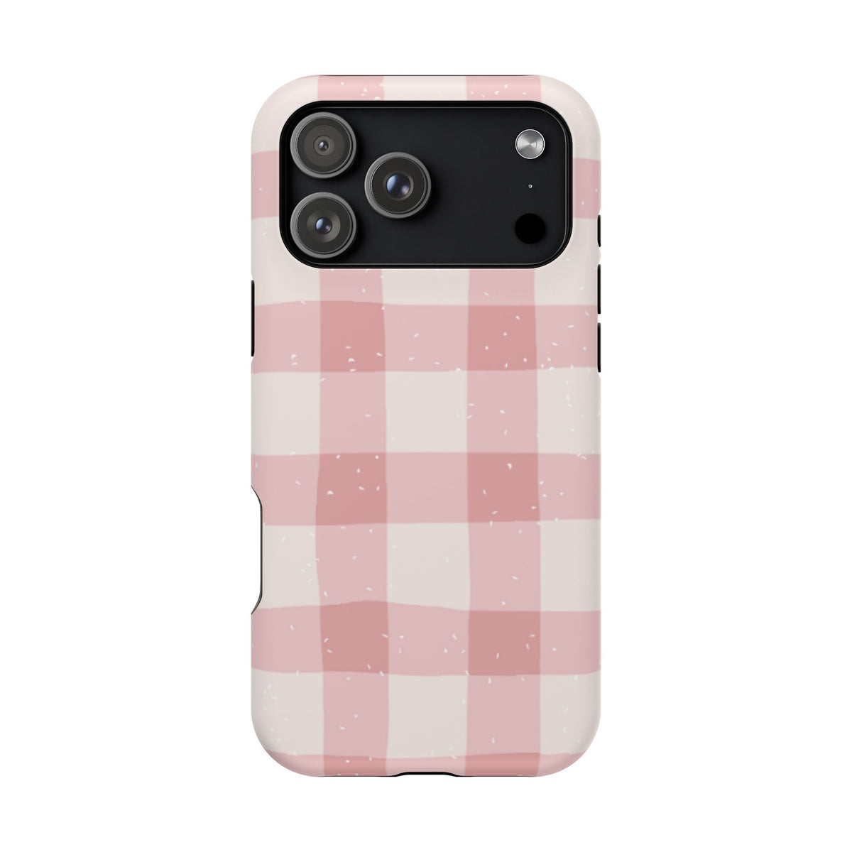 Magnetic Phone Case (Pink Checkered)