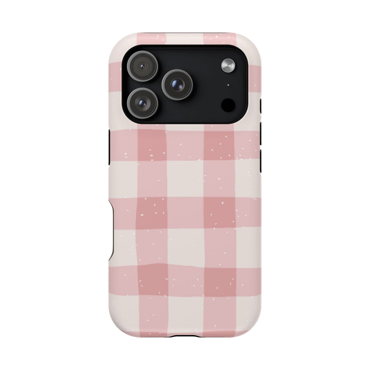 Magnetic Phone Case (Pink Checkered)