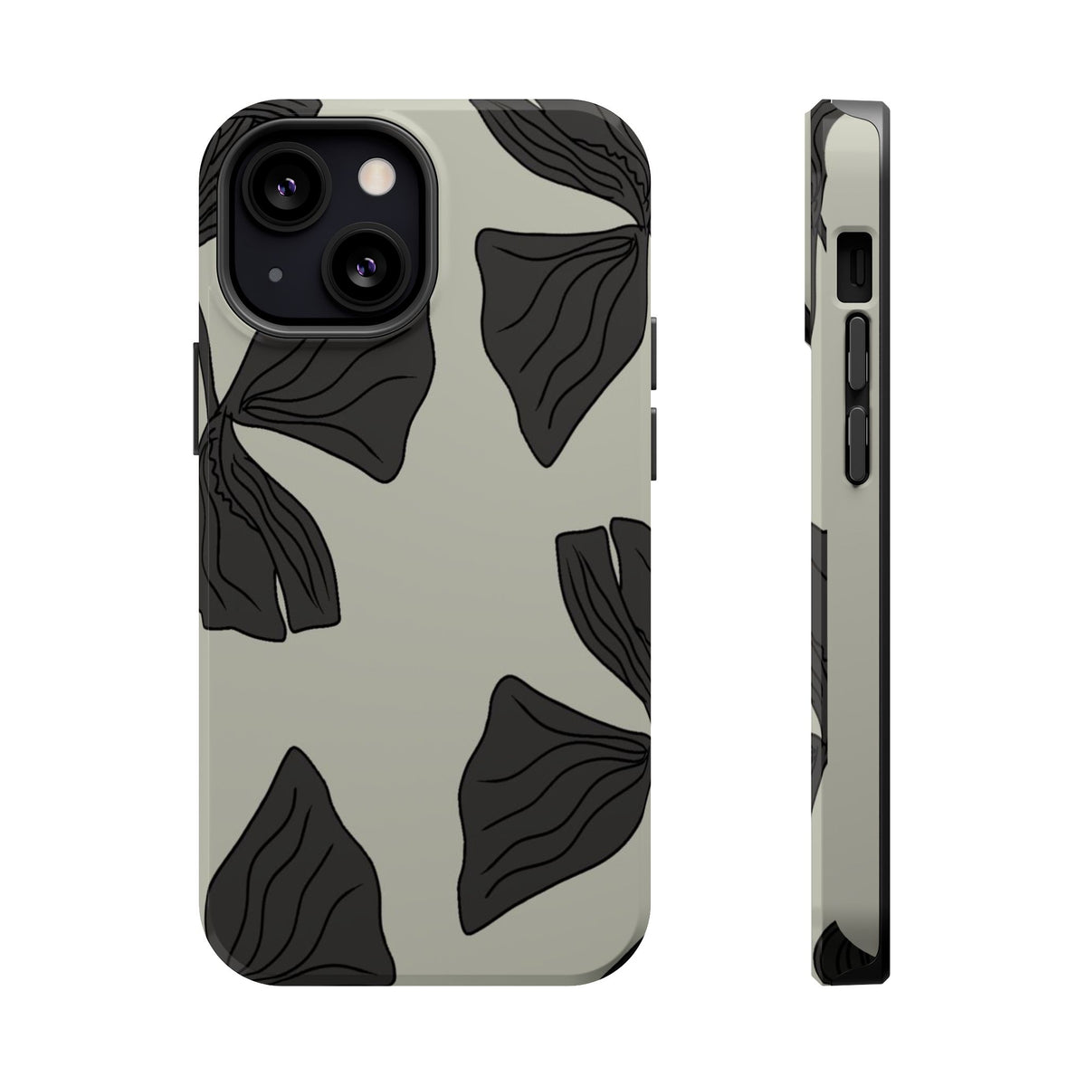 Magnetic Phone Case (Black Petals)
