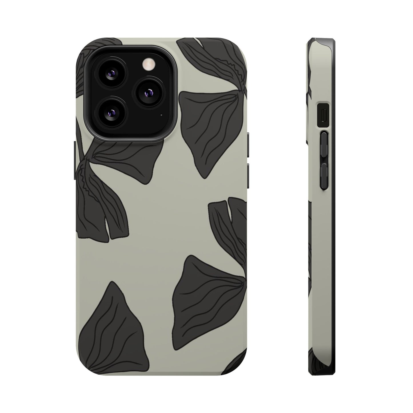 Magnetic Phone Case (Black Petals)