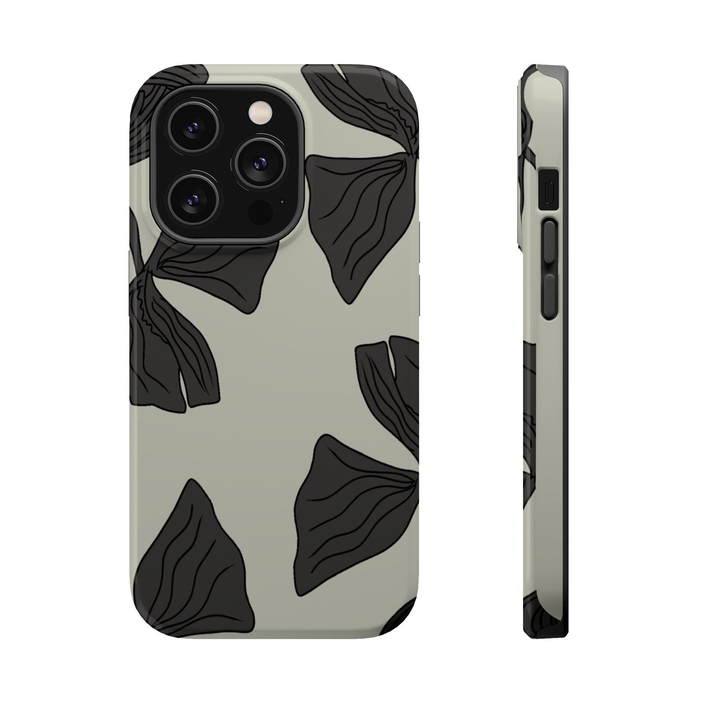 Magnetic Phone Case (Black Petals)