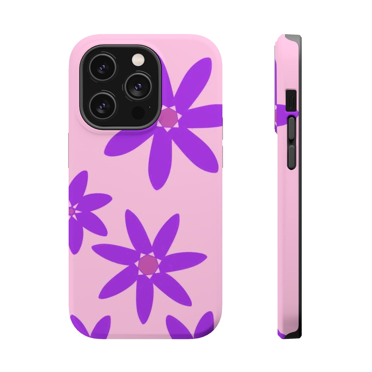 Magnetic Phone Case (Violet Flowers)
