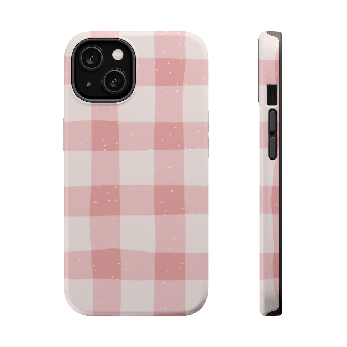 Magnetic Phone Case (Pink Checkered)